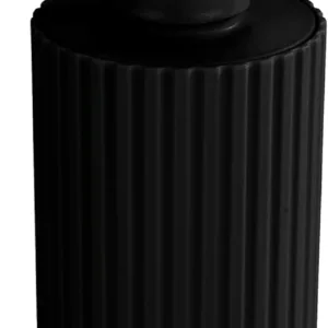 Allstar Dosificador de jabón Minas negro - Dispensador de jabón líquido Capacidad: 0.28 l, Polipropileno, 7 x 18 x 7 cm, Negro