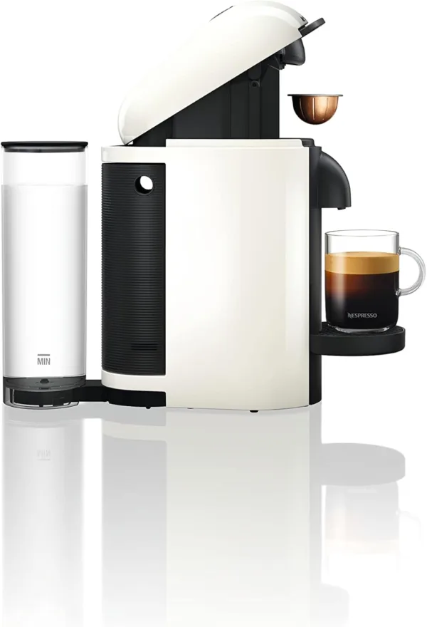 Krups Nespresso VERTUO Plus XN9031 - Cafetera de cápsulas, máquina de café expreso, café diferentes, 5 tamaños tazas, tecnología Centrifusion, calentamiento 40 segundos, Blanca - Imagen 5