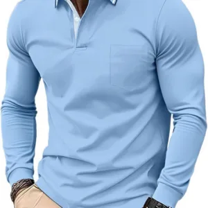 SwissWell Polo de Manga Larga para Hombre Camiseta Polo Transpirable para Golf, Ligera, para Deportes al Aire Libre y Estilo Casual