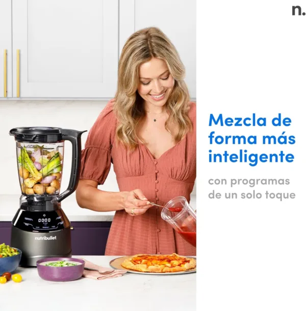 nutribullet triple Prep System, batidora eléctrica, batidora de vaso profesional multifunción, 1500 vatios de potencia, 3 electrodomésticos, negro, NBF580B - Imagen 3