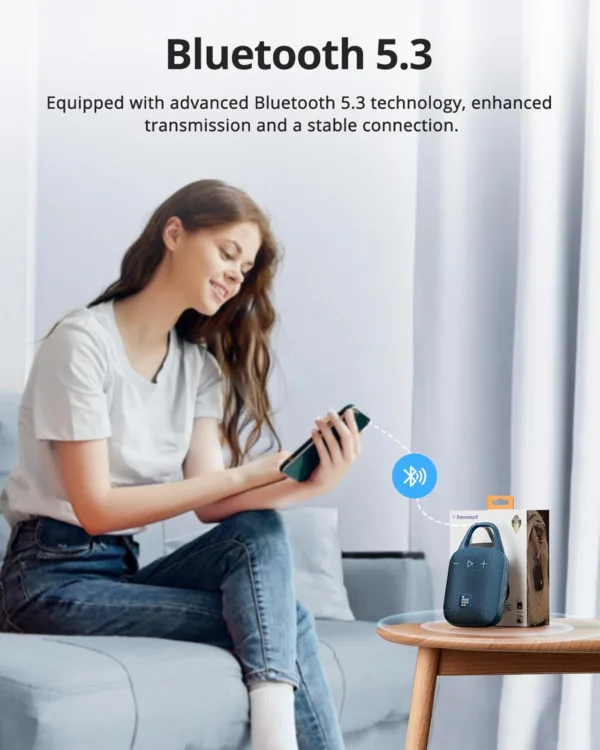 Tronsmart Mirtune H1 Altavoz Portatil Bluetooth 5.3, Resistente al Agua IPX7, 20 Horas de Reproducción, Sonido Fuerte y Graves Fuertes, Customize EQ, para Ciclismo, Escalada, Viajes - Azul - Imagen 7