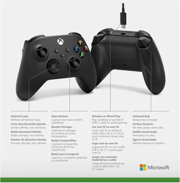 Xbox Wireless Controller + cable USB-C - Imagen 6