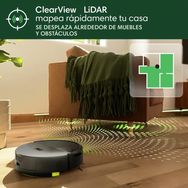 iRobot Roomba 205 DustCompactor Combo Robot, compacta Suciedad en Interior, autonomía 60 días sin vaciar el Robot, sin Bolsa, succión Potente, 7000Pa, navegación LiDAR, Limpieza multisuperficie, App - Imagen 7