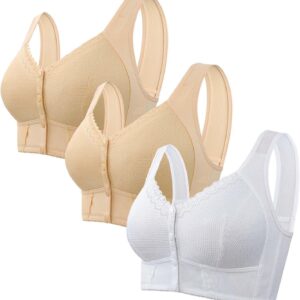 Bra for Older with Front Closure, Breathable Bra for Older, Bras Without Older Women Set And Women