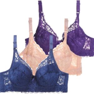 Women's 3 Piece Bra Casual Fashion Plus Size Slim Sexy Underwear Lace Youth Bras