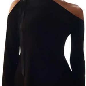 Sexy Dress Women Long Sleeve Mini Dresses Off Shoulder Elegant Bodycon Dress Short Slim Fit Elastic for Cocktail Party Beach Club