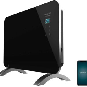 Cecotec Ready Warm 6670 Crystal Connection Low Consumption Electric Radiator with Wifi, 1000 W, Adjustable Thermostat, Timer, Stand Stand, Overheat Protection, Quiet, Black