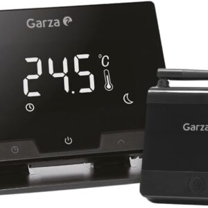 Garza Smart – Wireless Wifi Smart Thermostat for Boiler and Heating, Programmable, Touch Screen, Wifi 2.4GHz, Remote Control by App and Voice Alexa/Google, Black