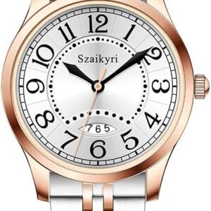 Classic Women's Watch with Arabic Numerals of Time Easy to Read Woman Watch with Calendar Water Resistant
