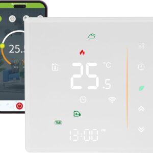 WiFi Heating Thermostat for Boilers, Programmable WiFi Heater Thermostat, Voice Controllable Smart Thermostat Compatible with Alexa, Google Home, and Smart Life