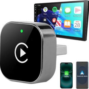 CarPlay & Android Auto Wireless Adapter 2 in 1 Carplay Wireless Adapter with Type-C Adapters, Mini Wireless Carplays Adapters Android for iOS 10+ Android 11+