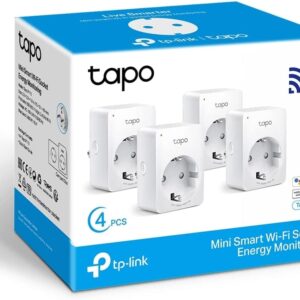 Tapo P110 (4 Packs) - Mini Wi-Fi Smart Plug (with Power Monitoring), Programming On/Off, Energy Saving, Compatible with Alexa and Google Home