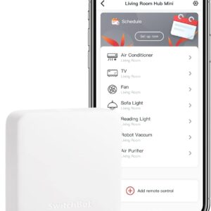 SwitchBot - Mini Smart Remote Control, Universal Infrared Remote Hub for Smart Home, for TV and Air Conditioning, Connect SwitchBot Devices to WiFi, Works with