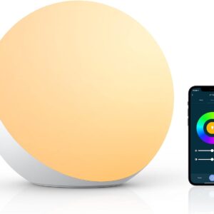 Hifree Smart Table Lamp, Bedside Lamps Compatible with Alexa and Google Home, Dimmable White RGB Color Changing Night Light Touch Lamp for Kids
