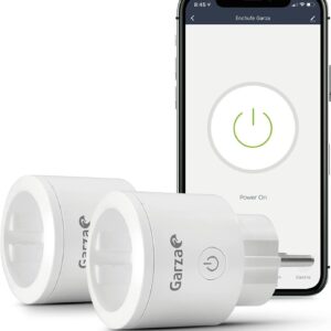 Garza Smart – Pack of 2 Smart Wifi Sockets, Programmable, Wifi 2.4GHz, with Consumption Meter, Remote Control by App and Voice Alexa/Google, White
