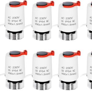 Actuator for underfloor heating, 230 V, M30 x 1.5 NC (without current), servo motor VA80 for underfloor heating, valve for almost any circuit distributor