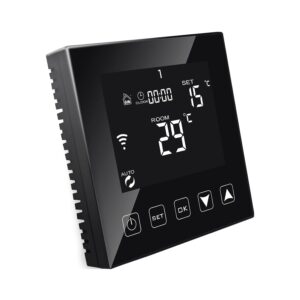 KETOTEK WiFi Thermostat for Electric Underfloor Heating with Probe, Compatible with Alexa, Programmable Room Thermostat App Control and Voice 16A Black