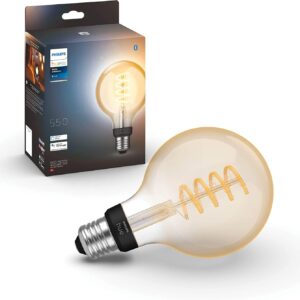 Philips Hue - Bombilla Inteligente de Filamento, G93 E27, Luz Blanca de Cálida a Fría, 7W, Compatible con Alexa y Google Home