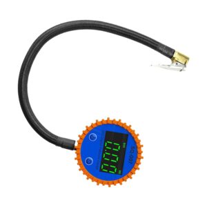 Digital Tyre Pressure Gauge, Intensive Compressor Accessories – Digital Tyre Pressure Gauge with Hose | for Cars, Pickups, Motorcycles, Trailers, Caravans and Trucks