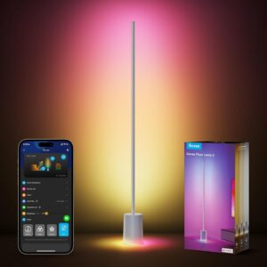 Govee RGBIC Standing Lamp, LED Lights Compatible with Alexa and Matter, 152 cm Dimmable 1725lm with Remote Control and APP, Free Music, 82 Scene Modes, Living Room, Bedroom and Bed, Grey