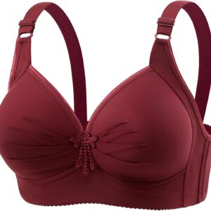 Women's Plus Size Breathable Comfort Bra with Bralette Buckle V-Neck and Without Padded Underwire