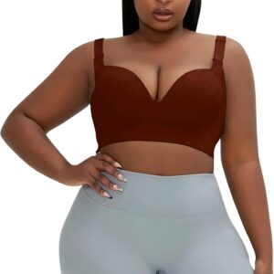 Women's Plus Size Anti-Drop Fit Side Neckline Sexy Lingerie Youth Underwear Bra