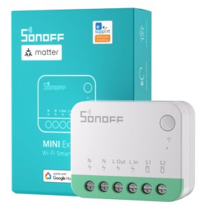 SONOFF Matter Smart WiFi Switch, DIY WiFi Relay, Works with Apple Home, Alexa, Google Home, Neutral Required