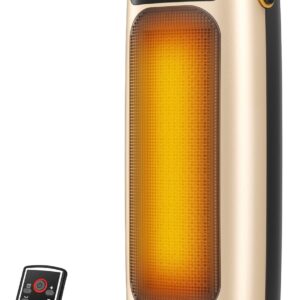 Low Consumption Heater, 1500 W PTC Electric Ceramic Heater, 4 Modes with Remote Control, Overheating and Over-Over Protection, Timer from 1 to 10 h, for Office, Bedroom and Living Room