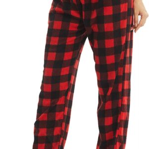 YUSHOW 1-2er Pack Women's Pajama Pants Long Fleece Plaid Pajamas Winter Soft Sleepwear Pajamas Lounge Pants Christmas Drawstring