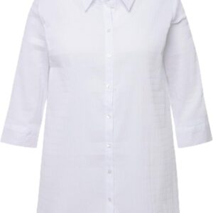 Ulla Popken Blouse, Bubble Fabric, Shirt Collar, 3/4 Sleeves 797446