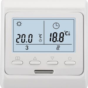 Wengart Home Thermostat WG806,AC230V 3A Weekly Programming 6 Time Periods LCD Digital Display Used to Control Various Electric Heating Actuators,White