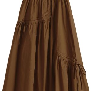 Skirts Women Pattern Skirt Women Plain Casual Slimming Lace Up Irregular Long Midi Skirt Swing A Line Skirt Skirt Heart Candy