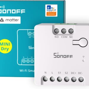 SONOFF MINI-D Matter Smart Garage Door Switch, Dry Contact Switch, Support DC Input (12-48V) Max Load 8W, Compatible with Alexa and Google Home