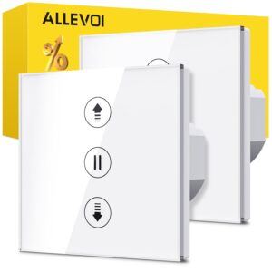 Smart Shutter Switch with Percentage Control, 80 x 80 mm WiFi Shutter Switch, Voice Control Compatible with Alexa/Google Home/Smart Life, Neutral Cable Required