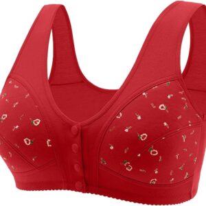 Comfortable Bra for Older 2023 New Comfortable Bra with Buttons Front Closure, Cotton Bras for Older Women Underwear Women Blue