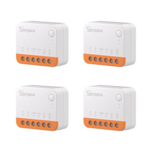SONOFF MINIR4 4PCS Mini Smart Wifi Switch, APP Control, Voice Control, Works with Alexa, Google Home Assistant. TUV Certification (10A 2400W).