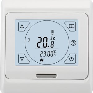 Wengart Digital Thermostat WG809 for Water Heating, Output 230V for Actuators and Valves (NO Dry Contact for Boilers), Programmable, Round Box 60 mm, Touch Screen, 3A AC230V