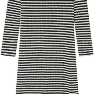 SPRINGFIELD Women's Ribbed Cut and Stitched Striped Midi Dress