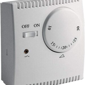 KPS Analogue thermostat for heating or air conditioning with ON/OFF switch, 2 wire connection, +5ºC to +30ºC