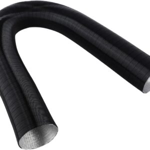 75mm Aluminum Duct Hose, Flexible Air Outlet Pipe, Telescopic Duct for Diesel Parking Heater, Anti-Impact Fire Retardant Heating System, Black (200cm)