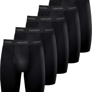 Long Sports Briefs for Men, Functional Underwear, Pack of 5, Sports Compression Shorts with Opening for Men