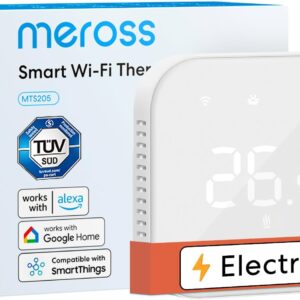 Meross Electric WiFi Underfloor Heating Thermostat, WiFi Thermostat Compatible with Alexa, Google Home, and SmartThings, Supports Voice Control, Remote Control and Timer Functions