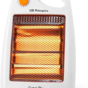 Orbegozo BP 5007 800 Watt 2 Power Levels 2 Quartz Bars High Brightness Protected Reflector Anti-Tipping Safety Device Carry Handle White