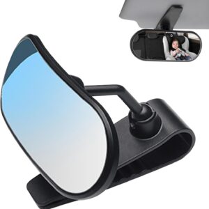 Espejo de asiento de bebé, retrovisor de auto,Vista trasera ancha de alta definición Gafas convexas - Espejo retrovisor panorámico de succión, clip ajustable de 360 ​​grados accesorios para