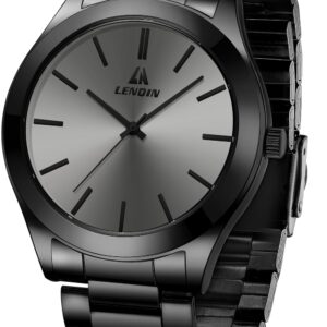 LN LENQIN Men's Watch Stainless Steel Watches for Men Waterproof Wristwatches for Men Analog Quartz Watch Fashion Business Design Watches