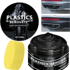 Black Trim Restorer for Cars | Dashboard Renovator with Repair Wax for Rubber | 100ML with Intense Shine, UV Protection and Fast Drying Anti-fading