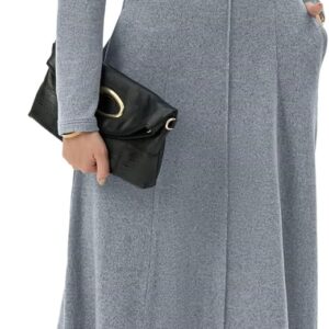 GRECERELLE maxi dress for women turtleneck long sleeve fall winter elegant casual daily work date lounge stretch with pockets