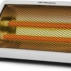 Orbegozo BP 3200 Ceramic Stove, 2 Power Levels, Double Button Operation, Carry Handle, Anti-Tipping System, 1000 W, White