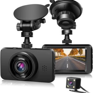 Dash CAM Coche Dash CAM para Automóviles Delantero Y Trasero Y Tarjeta Incluida 1080P Full HD Cámara para Automóvil Dashcam Doble Lente Grabación Bucle Y Sensor G Dashcam