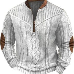 Generisch Mens Sweater Crew Neck Casual Fashion Loose Fashion Long Sleeve Collar No Hat Long Sleeve Casual Sweatshirt Warm Cotton Sweatshirt